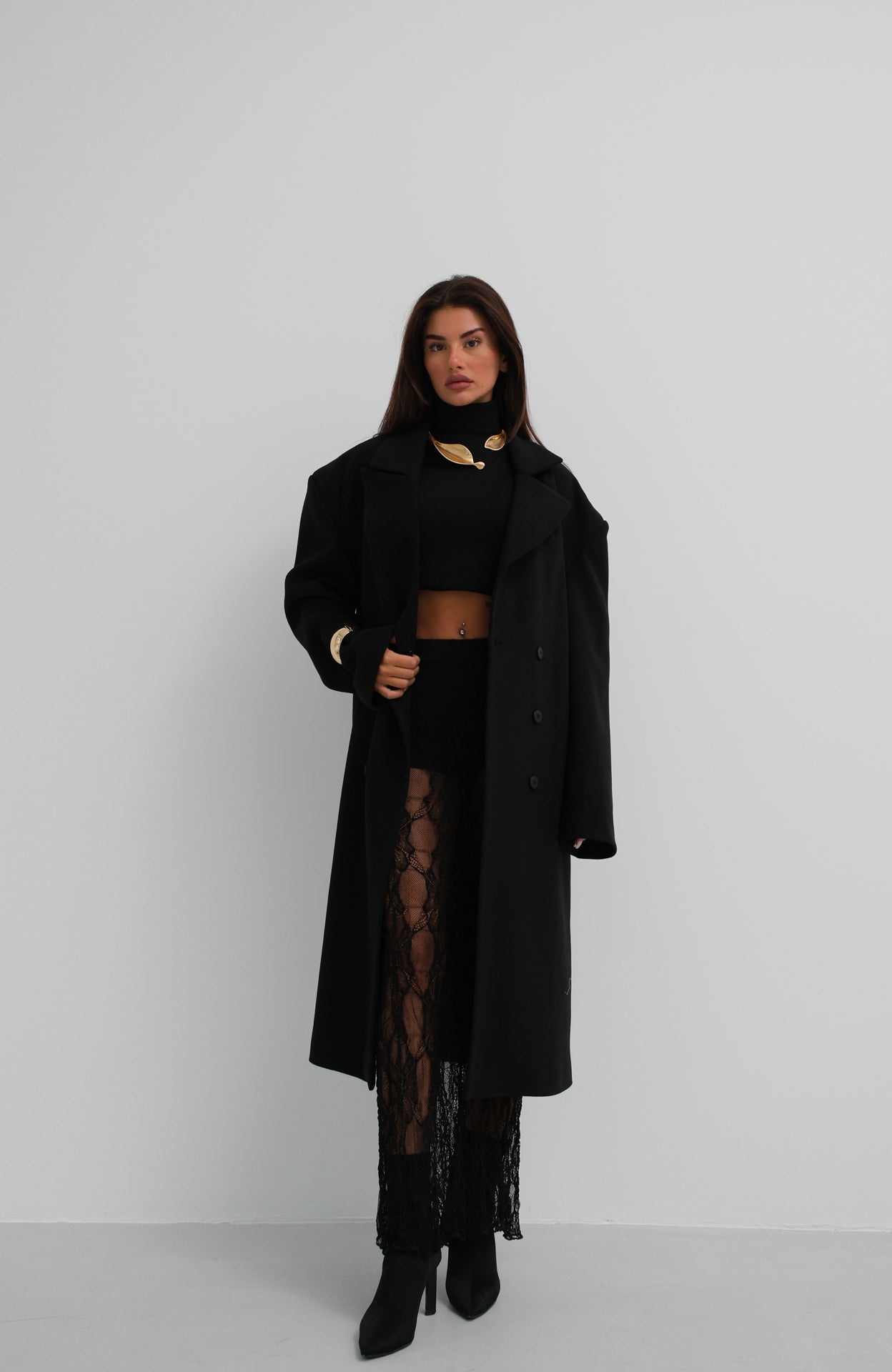 Timeless Oversized  Black Maxi Coat