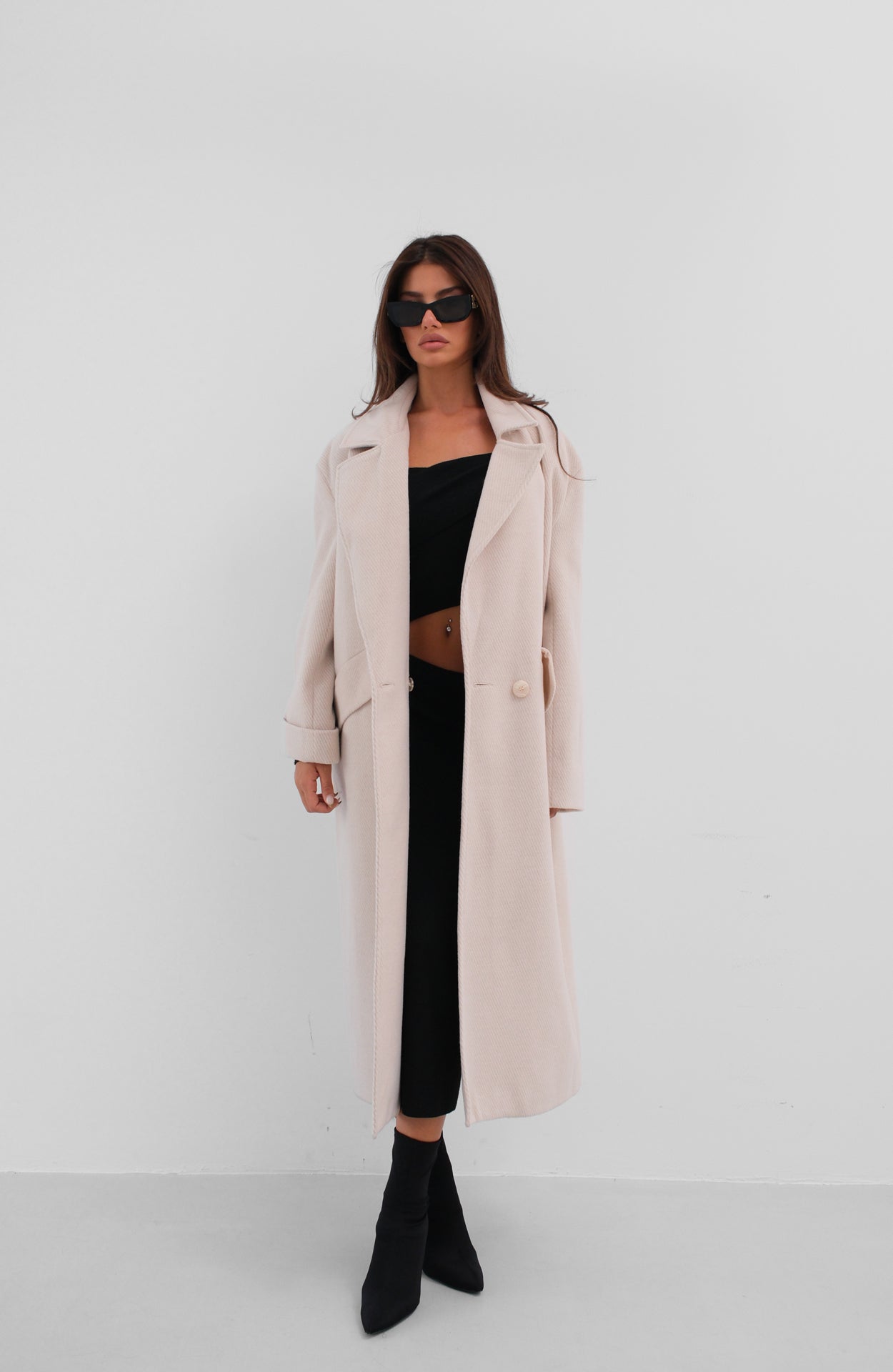 Herringbone Maxi Coat