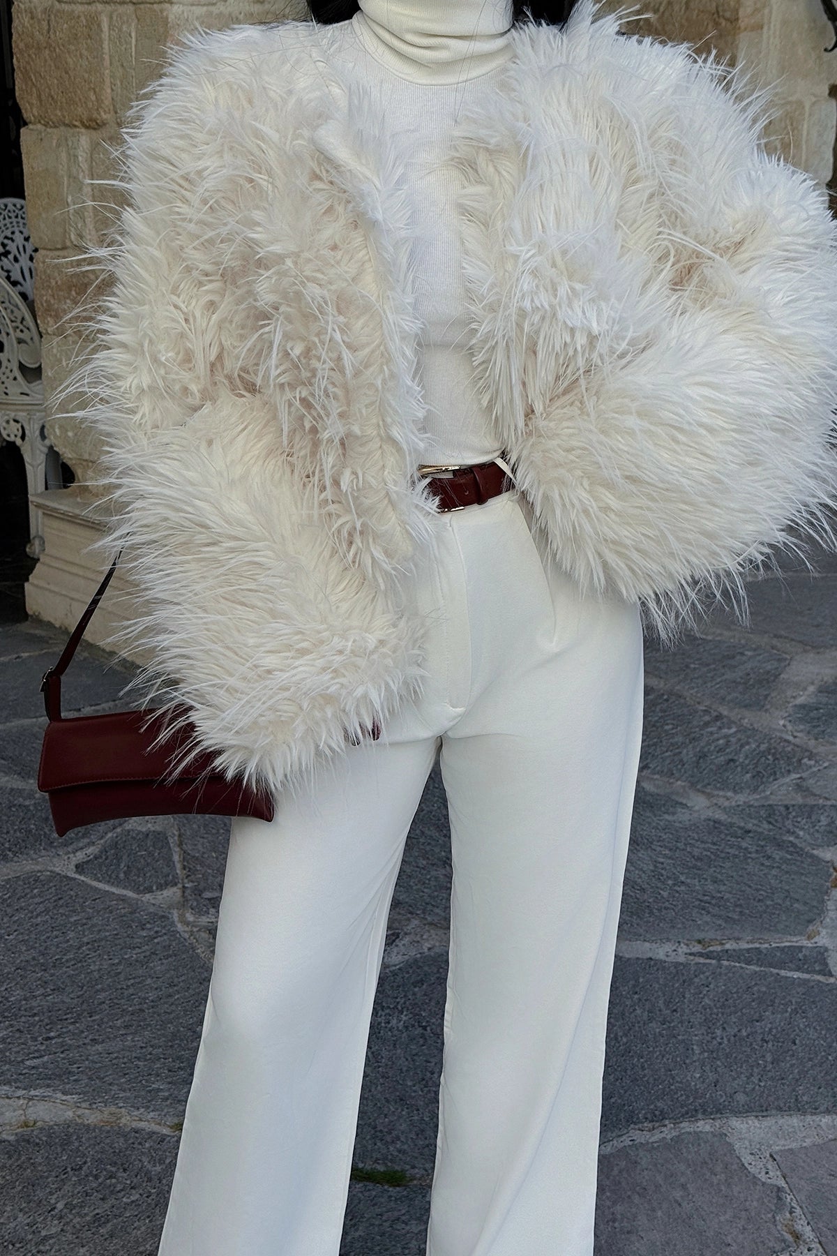 Blaise Luxe Feathered Fur Jacket