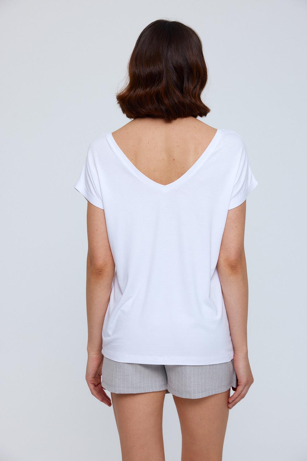 White V-Neck T-Shirt