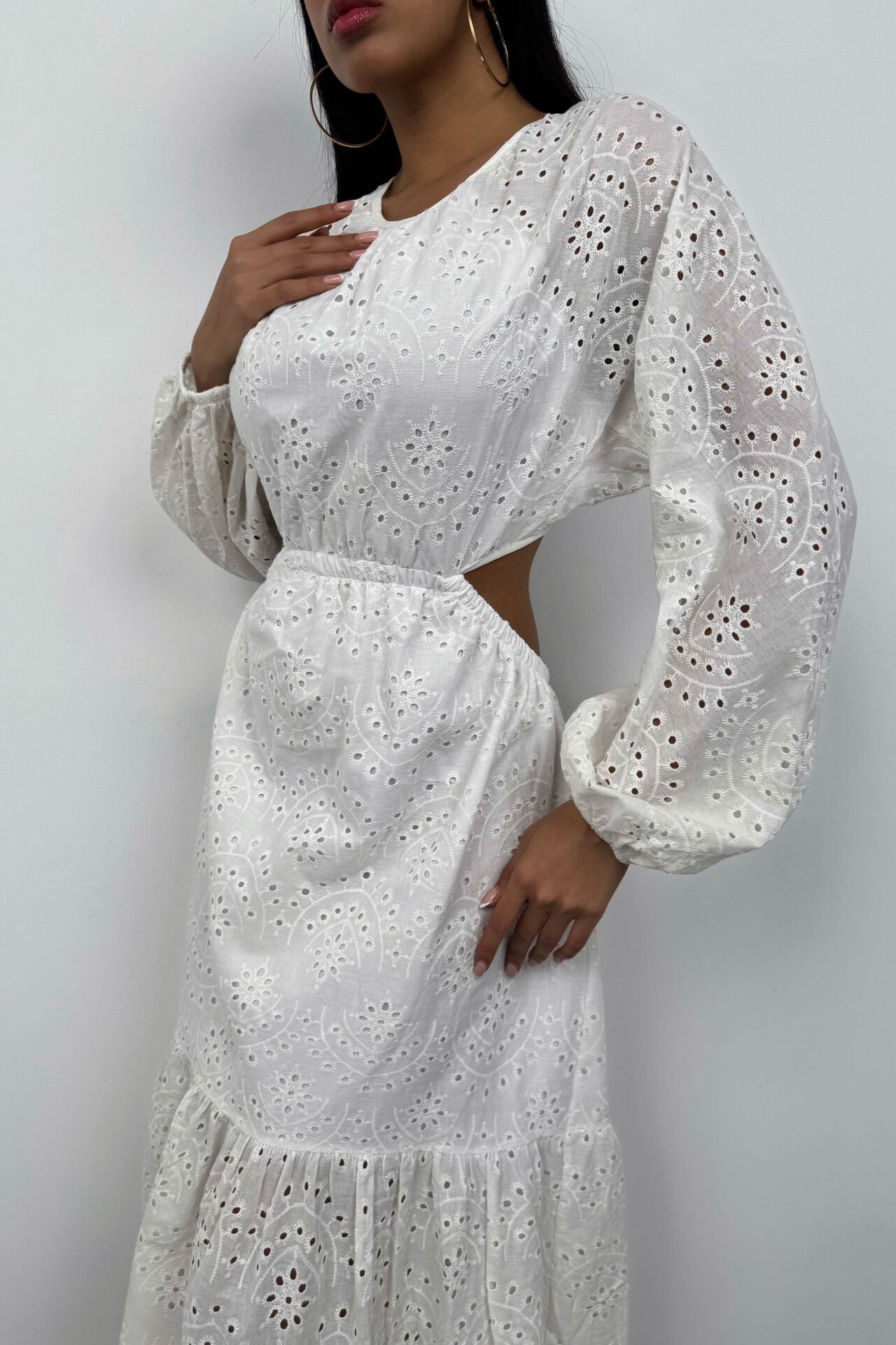 Ethereal Backless Embroidered Midi Dress