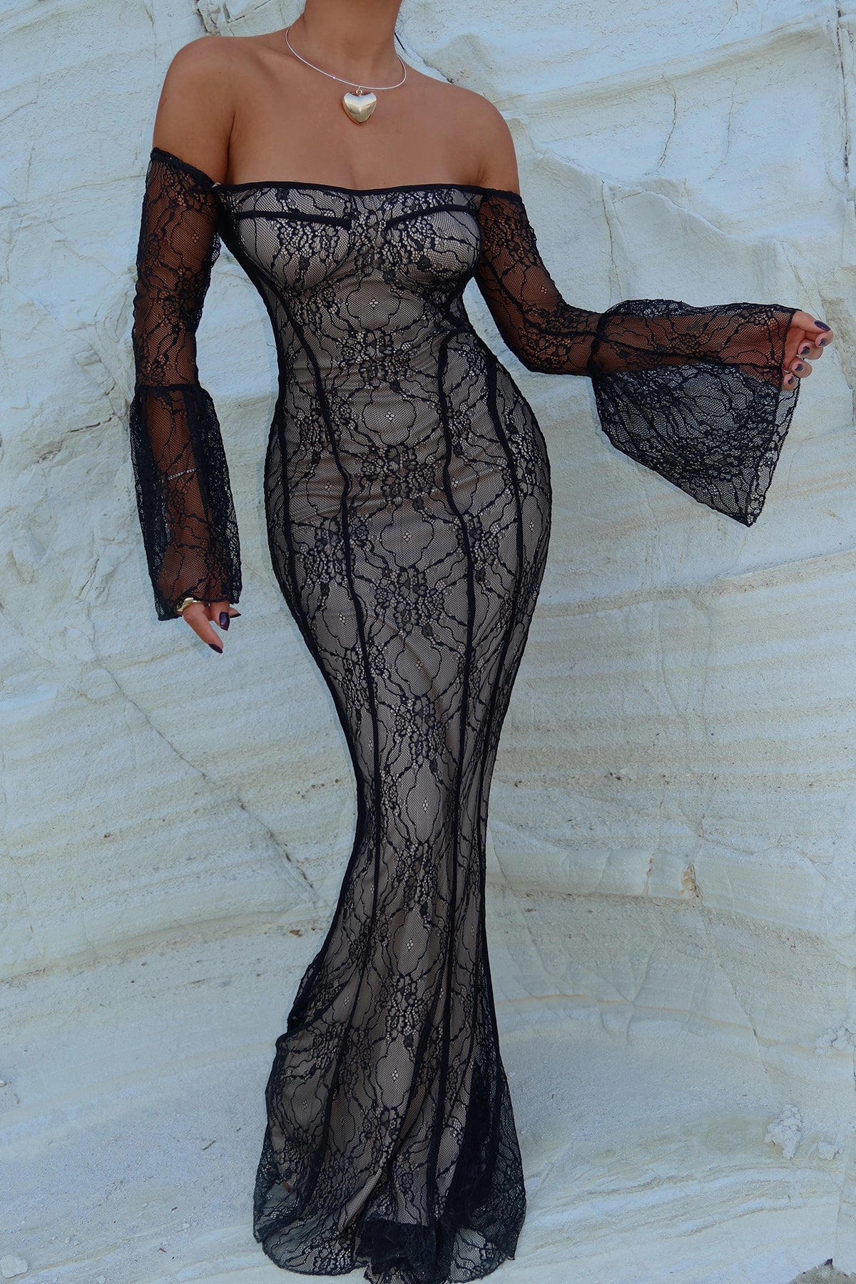 Eclipse Elegance Lace Gown